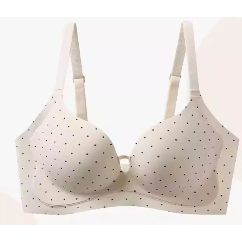 

Premium Japanese Polka Dot Seamless Bra Push Up Small Bust Boost Side Support Anti Sag Wireless Soft Breathable Underwear S-XL