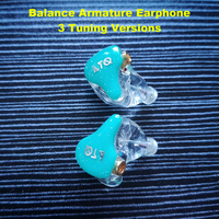 1BA IEM Earphones in-ear Monitor Headphones HiFi Wired Earbuds for Musician Sonion Balance Armature 3 Tuning Styles Game Headset