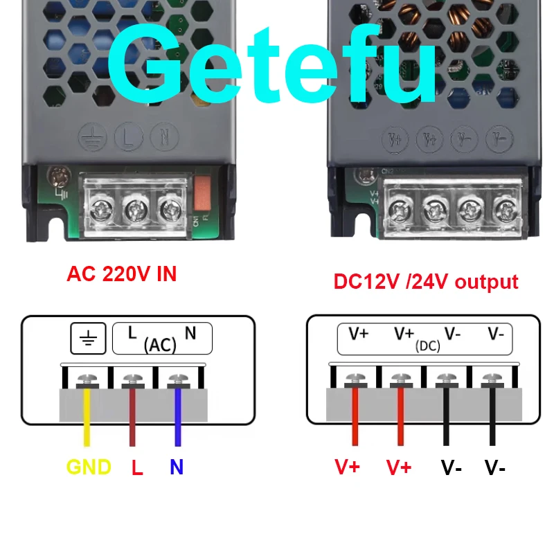 Ultra dünne LED-Strom versorgung DC 12V 24V Licht transformatoren 60W 200W 300W 400W W AC170-265V wandler Treiber für Streifen – Detail 8