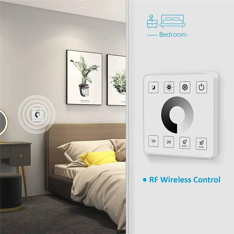 RF drahtlose Wand-Touch-Panel-Dimmer-Steuerung für DC5-24V 30a einfarbige LED-Streifen beleuchtung