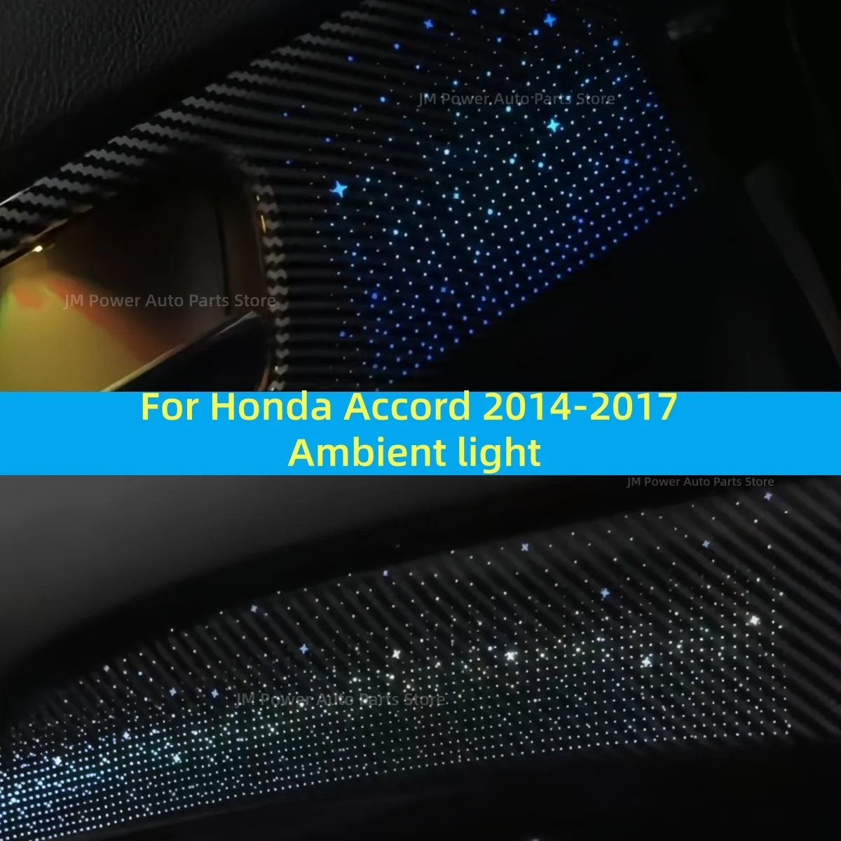 Carbon fiber pattern Decoration Bar For Honda Accord 2014-2017 LED Ambient Light Car interior lighting Upgrade car accessories