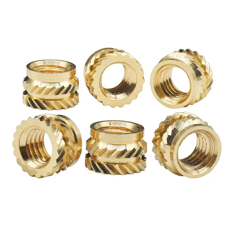 50pcs M1.4 M1.6 Brass Insert Embedded Nut Knurled Brass Threaded Heat Set Resistant Embedment Insert Nut