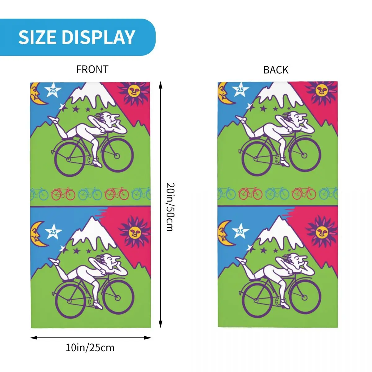 Albert Hofmann LSD Small Bicycles Bandana Neck Gaiter for Ski Camping Men Women Wrap Scarf Headband Warmer