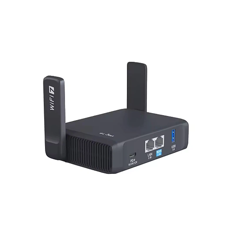 GL.iNet GL-BE3600( Slate 7) Wi-Fi 7 Router، منافذ مزدوجة 2.5G، شاشة تعمل باللمس، نقطة اتصال للألعاب بسرعة 3570 ميجا بت في الثانية، VPN للعامة والفندق