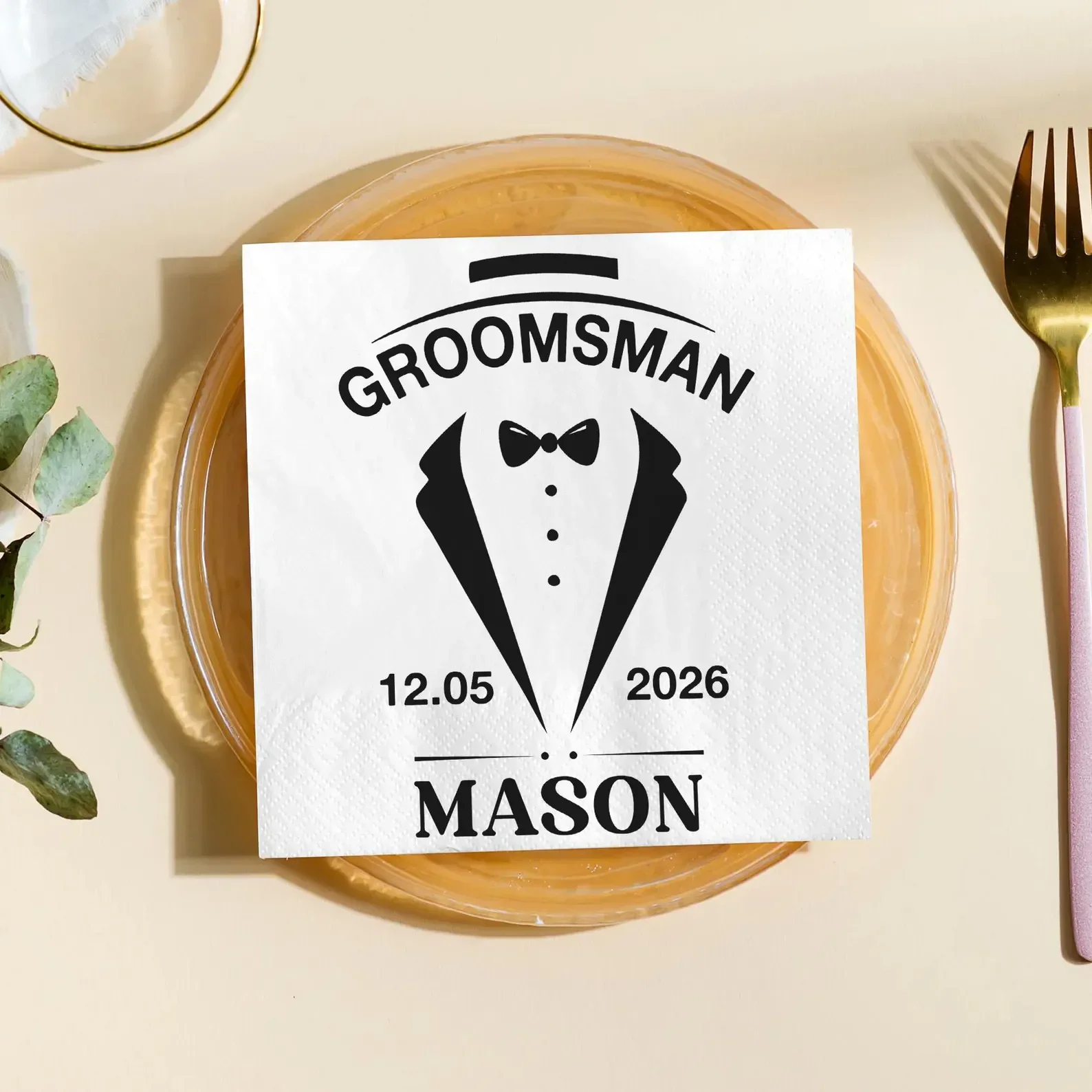 

Personalized Wedding Paper Napkins Disposable Custom Wedding Napkins of Your Text for Party Birthday Cocktail Baby Shower Decor