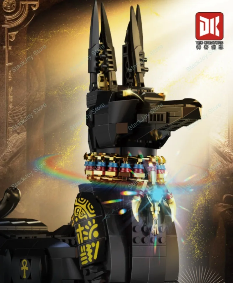 Creative การวิเคราะห์อียิปต์ฟาโรห์สุนัข Building Blocks รุ่น MOC ชุดก่อสร้างประกอบของขวัญของเล่นสําหรับเด็กผู้ใหญ่