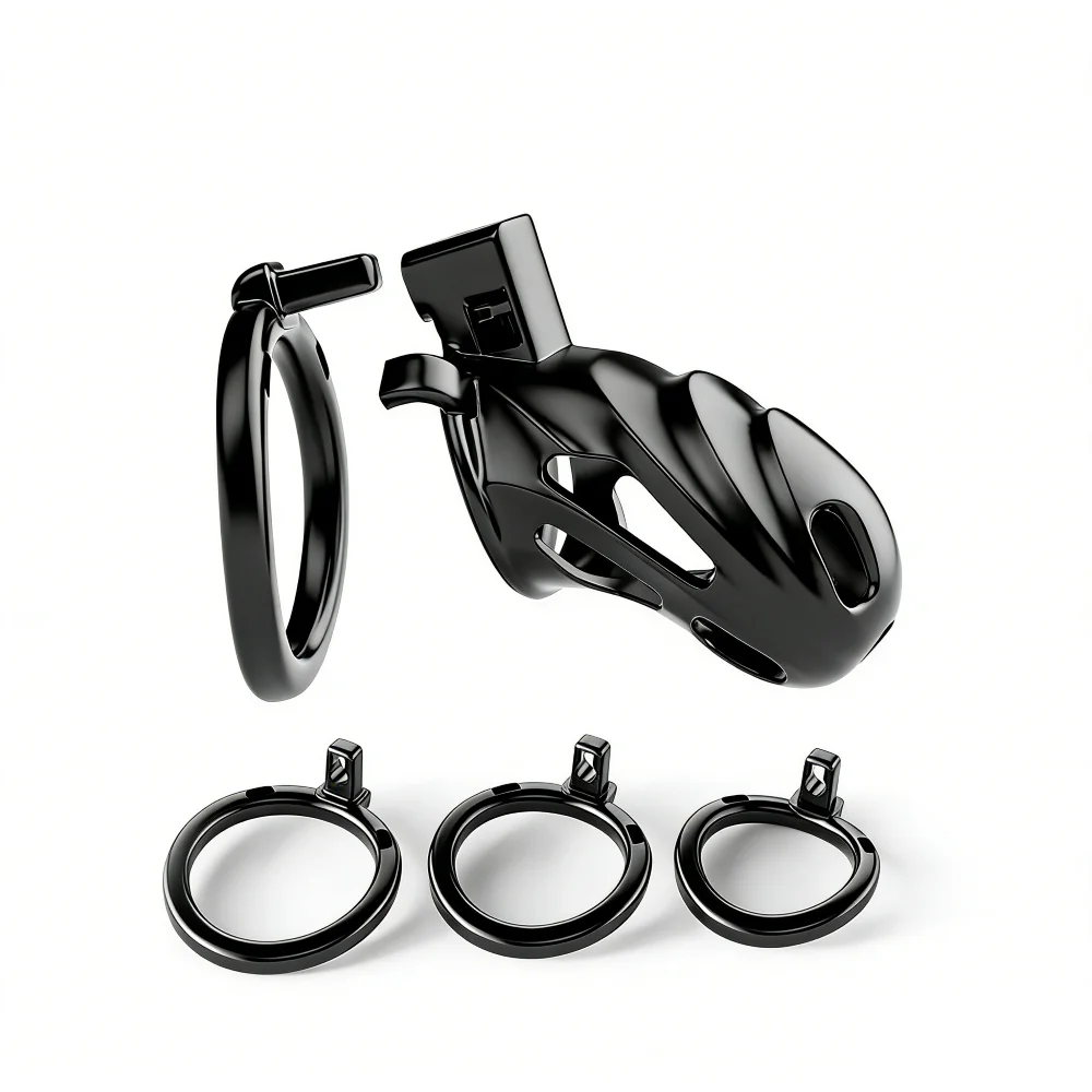 Hinged Resin Male Chastity Cage Set Micro Flat Shield Anti Erection Dome SPH Device BDSM Cock Ring Toys for Men
