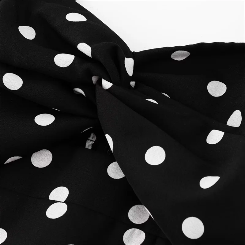 Keyanketian 2025 verão novo feminino polka dot mini vestido elegante moda em camadas manga curta magro nó frontal chique deslizamento vestidos