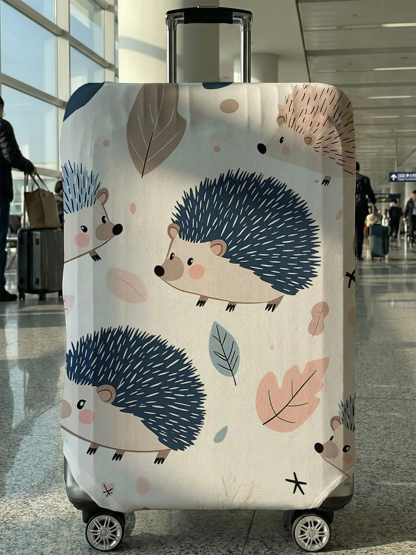 

Cartoon Hedgehog Autumn Leaf Print Luggage Cover, Suitable for 18-32 Inch Luggage Cover, Luggage Handle Glove, Travel Accessorie