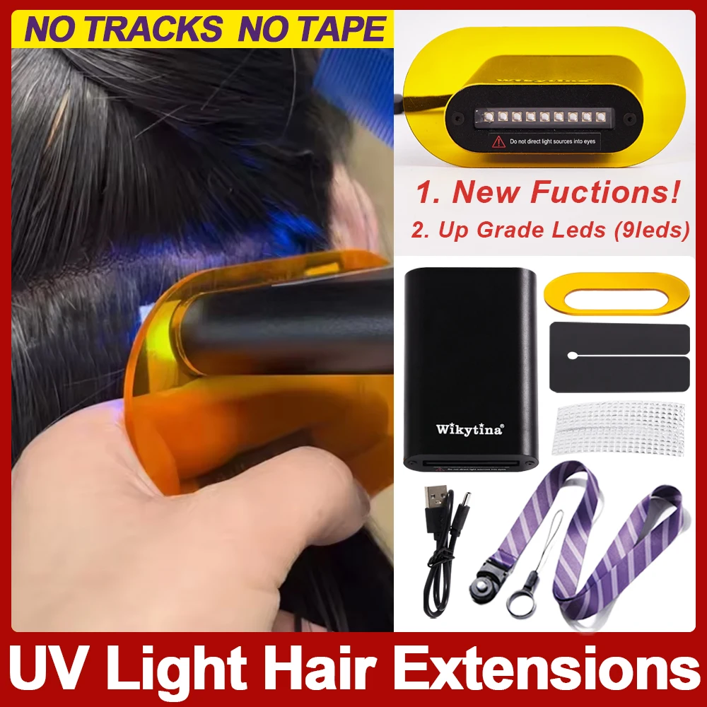 

Professional UV Light Hair Extensions Kit with V Light Glue Hair Extension Tools and Machine for Easy Application