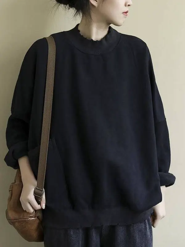 

Женский свитшот свободного кроя с круглым вырезом и длинными рукавами, повседневный, удобный, для осени