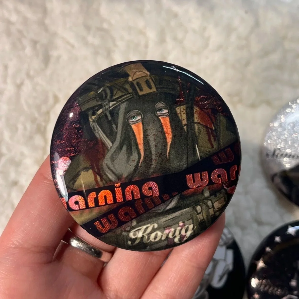 콜 오브 듀티 주변기기 고스트 코니그 키건 코스프레 배지, 양철 브로치, 걸이 장식, 여우꼬리 잡곡