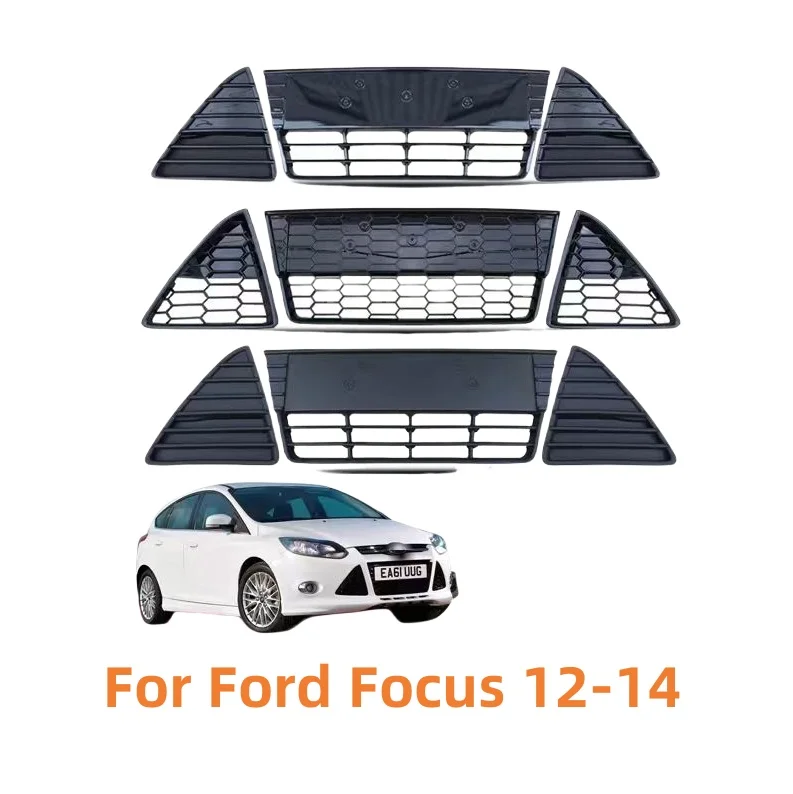 Car Accessories For Ford Focus 2012 2013 2014 Front Bumper Lower Grille Racing Grille Grills Honeycomb Glossy Matte Black Mesh