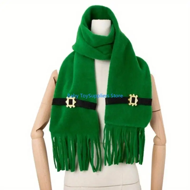 R1WF شرابات غير رسمية وشاح طويل شال أوشحة كبيرة باتريك وشاح الأيرلندي الأيرلندي الأخضر الأوشحة الناعمة الدافئة