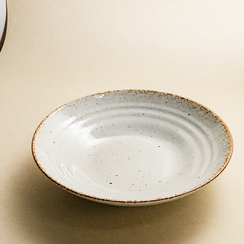 

Vivian's Cerc Retro Bowl 8 Inches Creative Spiral round Breakfast Bowl Home Use Deep Di Pasta Bowl Japanese Sle