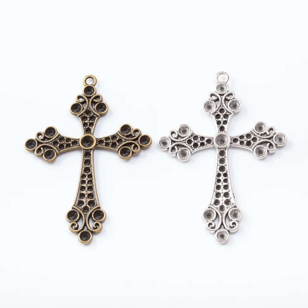 6pieces (cross) vintage zinc alloy charm metal pendant DIY jewelry discovery making accessories 1806