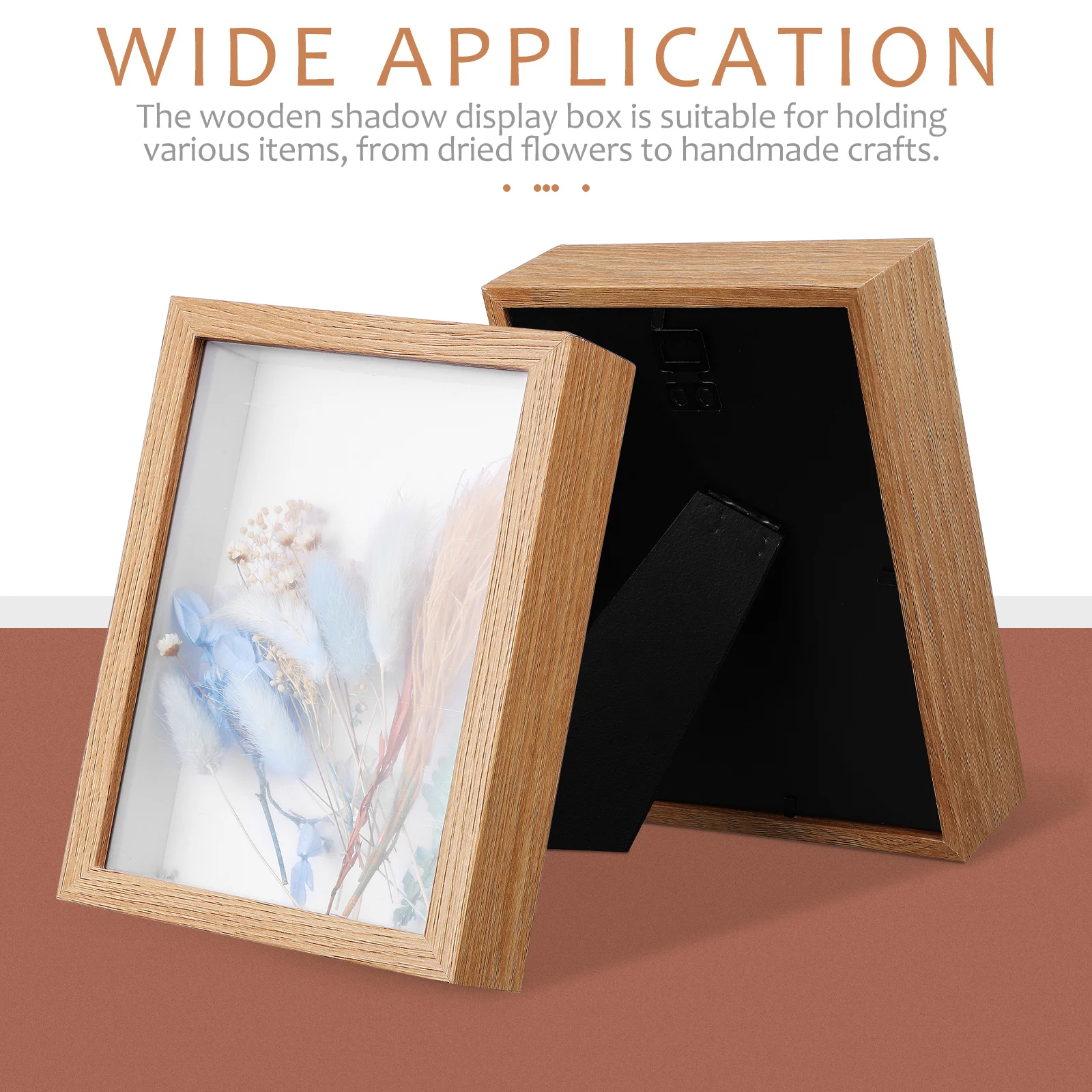 Photo Holder DIY Wooden Frame Small Display Case Cabinet Window Home Decor Clear Flower Picture Pressed Dried Stand