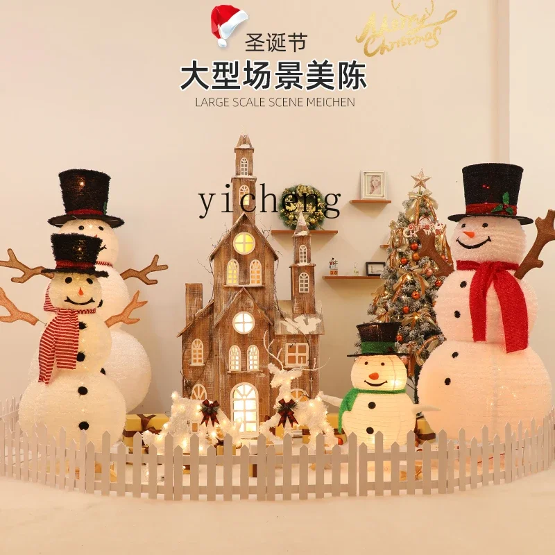 Christmas Large Shopping Mall Luminous Castle Scene Package Hotel Mall Decoration Suppliesu18