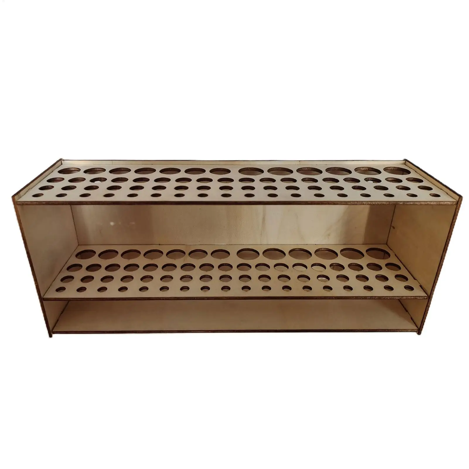Brush Organizer Multi Holder 67 Holes Paintbrush Holder Wooden Stand Desk Organizer Watercolor Shelf For Drawing Storage
