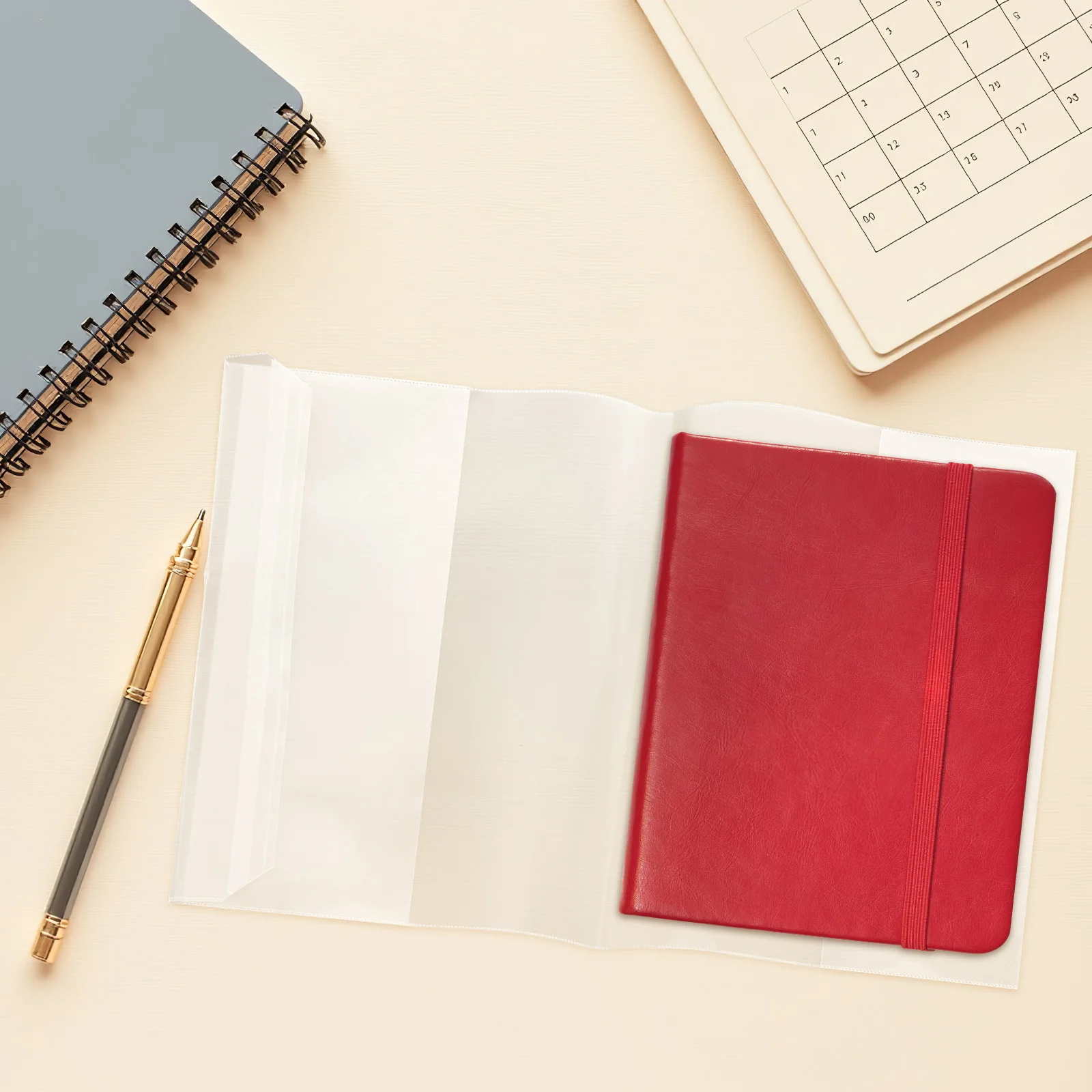 10Pcs Waterproof Clear Book Covers A5 Size Transparent Plastic Protective Sleeve for Textbook Notebook Paper Covers