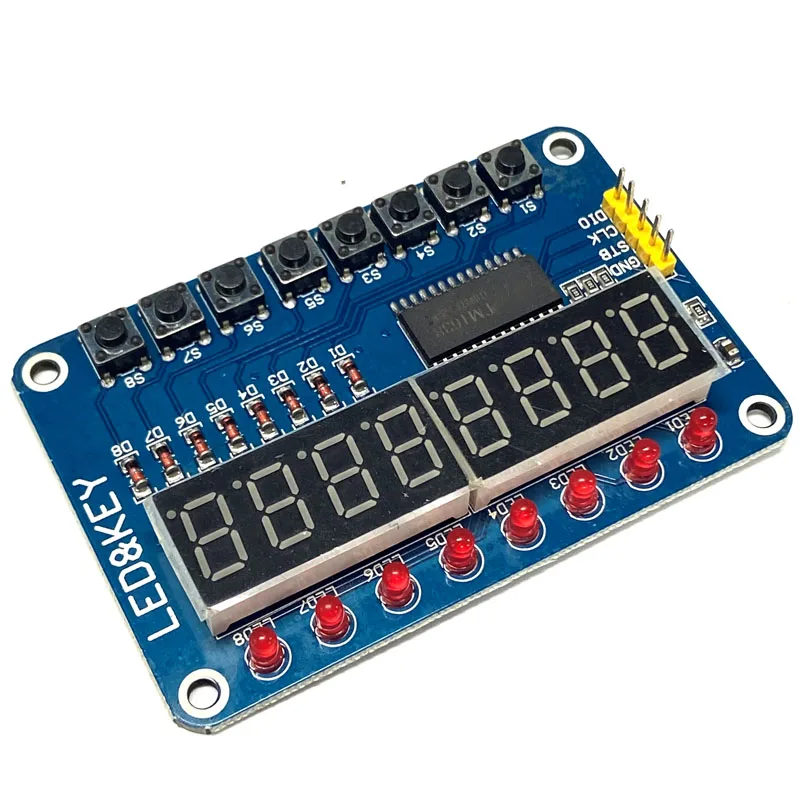 TM1638 Keypad Digital Tube LED Display Module 8-Digit Digital Tube LED Keypad with DuPont Cable
