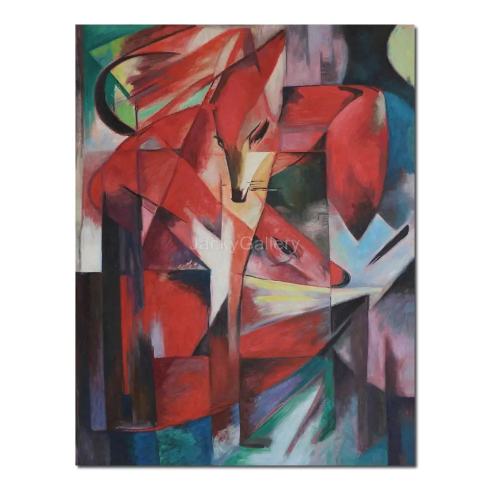 

Franz Marc Шедевр Лисы Экспрессионизм Ручная роспись маслом Холст для кабинета Спальня Настенный декор