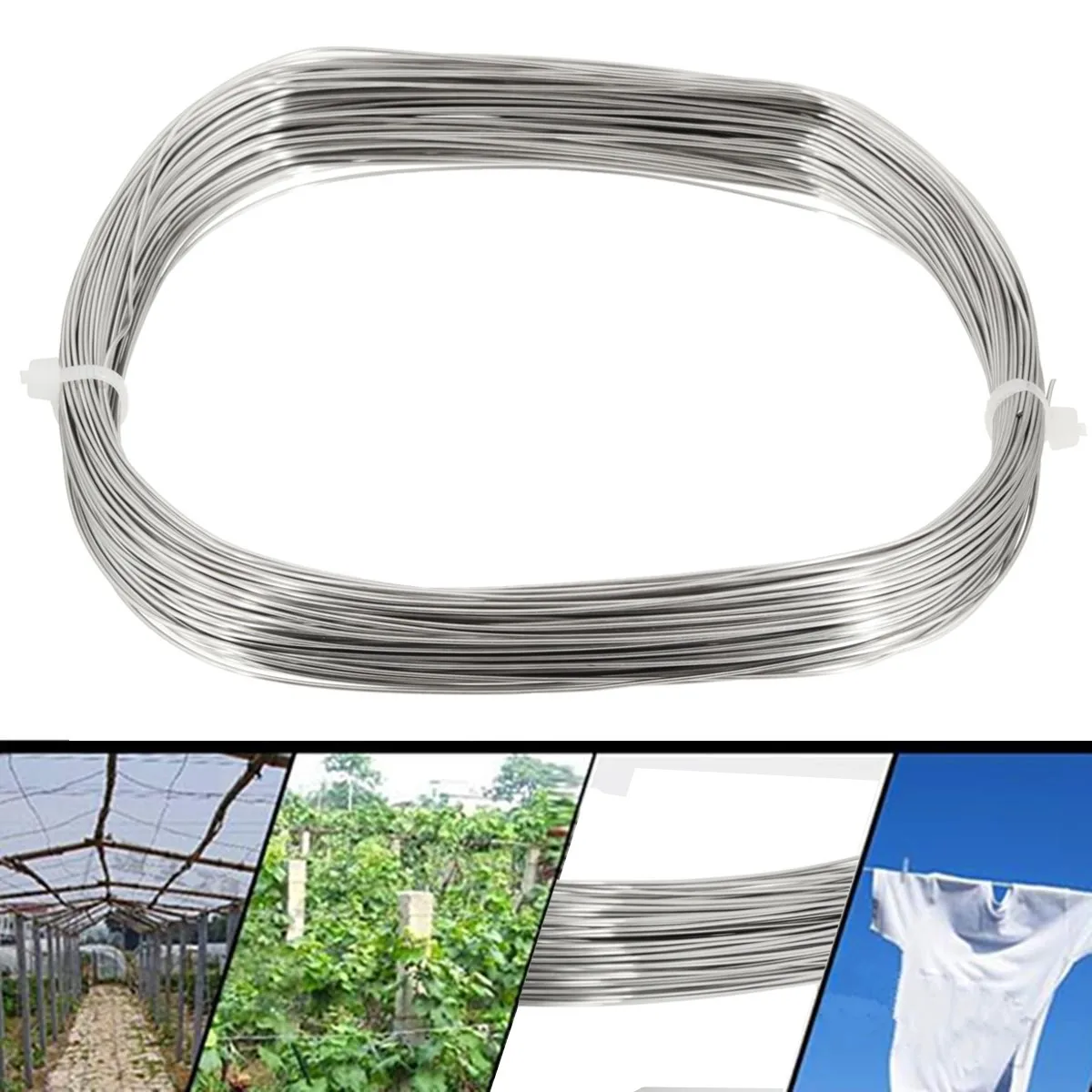 

30M x 0.6mm 304 Stainless Steel Wire Rope Tensile Soft Structure Cable Fishing Lifting Cable Clothes line