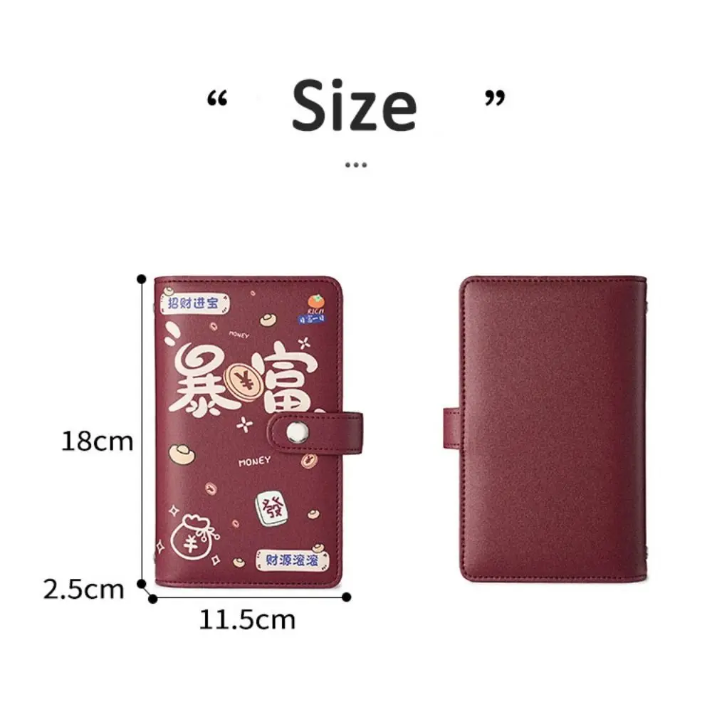 Carpeta de piel sintética para ahorrar dinero, cartera portátil de almacenamiento, carpeta de presupuesto en efectivo, sobres recargables para manualidades, desafíos de ahorro