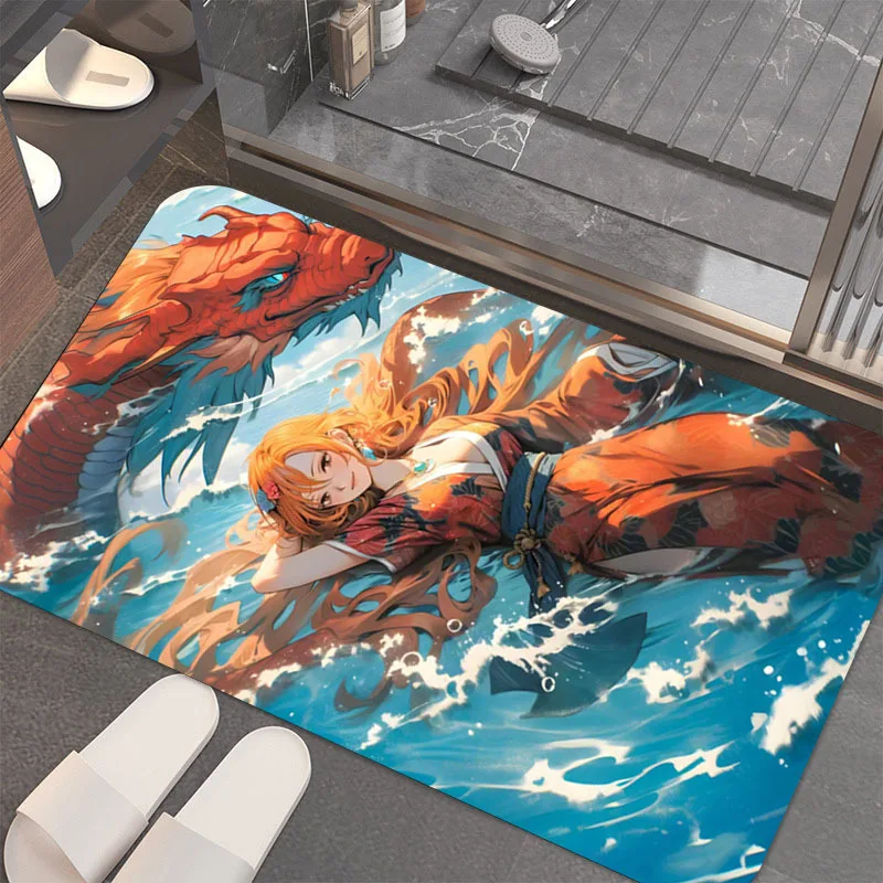 ONE PIECE cartoon animation carpet household cartoon living room bathroom non-slip quick-drying dirt-resistant floor mat