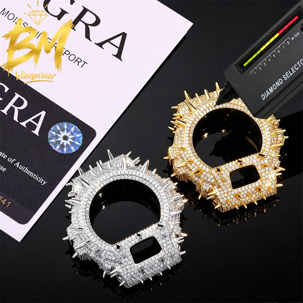 Blingminer VVS Moissanite Watch Case For CAS** GA2100 Pass Diamonds Tester S925 Brass With GRA Wrist Diamonds Case Free Shipping