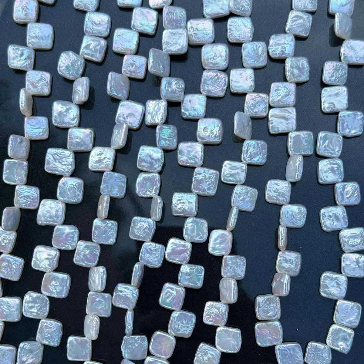 

Natural Freshwater Pearl Necklace Baroque Square 10.5-11.5mm Side Hole Jewelry Accessories for DIY Bracelets And Earrings