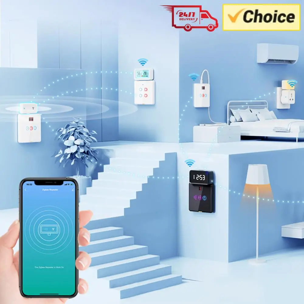 

Усилитель сигнала ZigBee, совместимый с шлюзом ZigBee, беспроводной ретранслятор Type C, работает с Alexa и Google Home для дома и офиса.