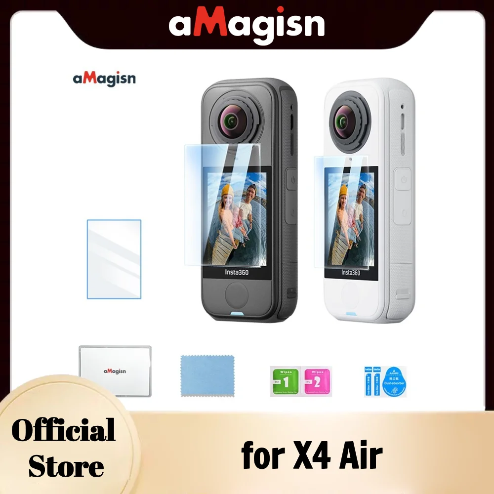 aMagisn Screen Protector for Insta360 X4 Air (Not X4) , 9H+ Hardness Impact-Resistant , HD Transparent Tempered Glass for X4 Air
