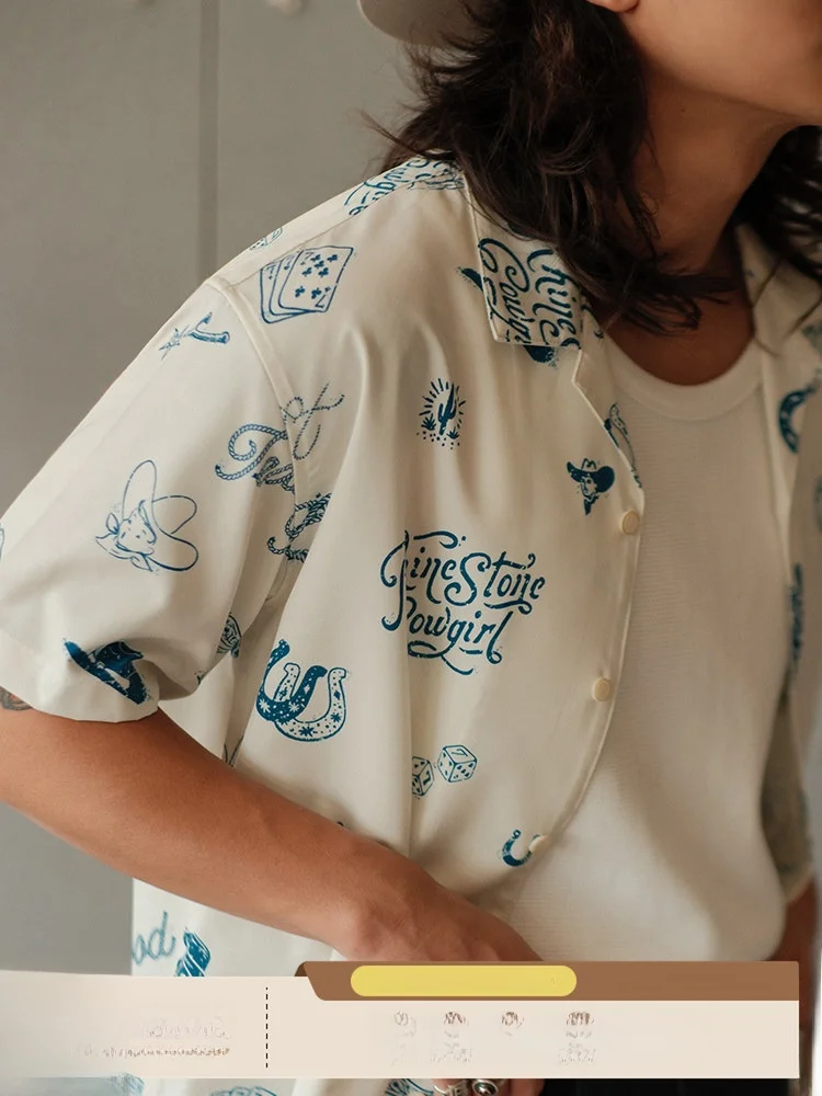 

Рубашка Western Series 20g с винтажным кубинским воротником, узким кроем, из дышащего полиэфирного волокна, летняя