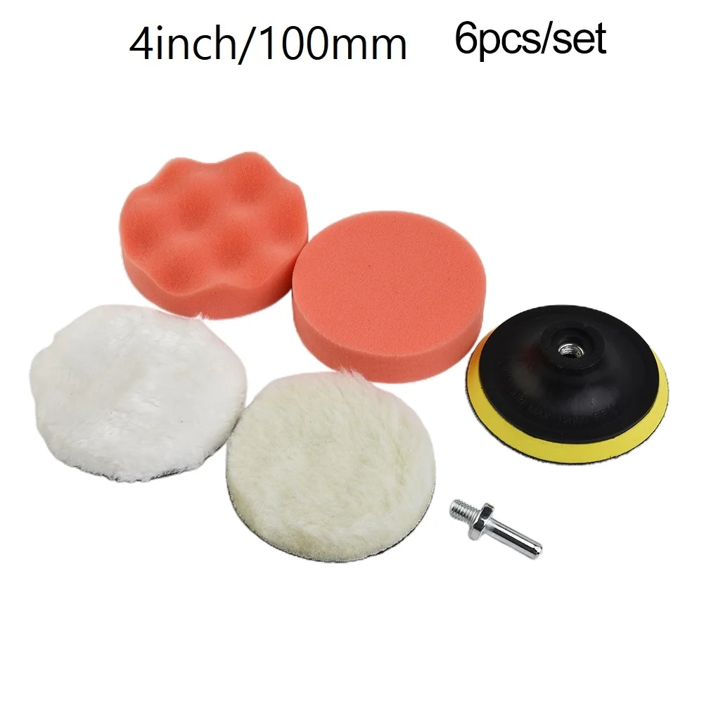 

6pcs/Set Car Polishing Pads Polished Plates Kit With M10 Drill Adapter Practical-Auto Accessories-Tools