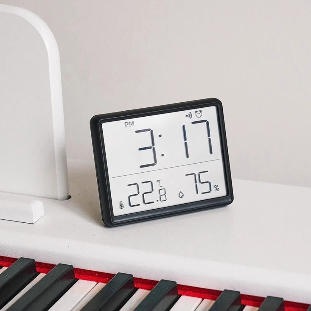 Magnetic Hanging Clock Large LCD Screen Digital Display Digital Alarm Clock Humidity Sensing Ultra Thin Room Thermometer