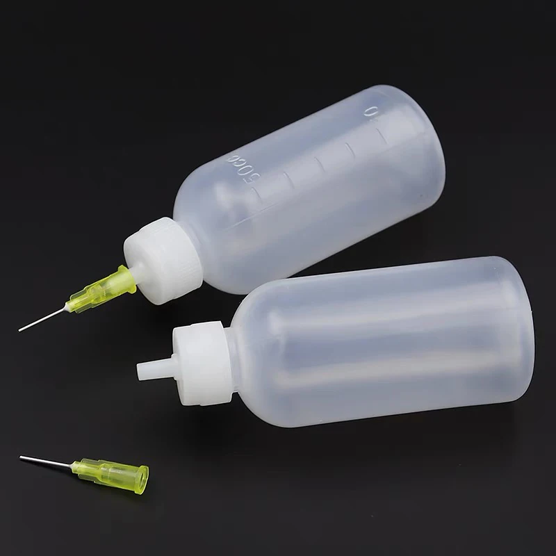 Frasco de Plástico Vacío de 50ml con Aguja para Pasta de Soldar, Pegamento y Flux, para Reparación de iPhone 5