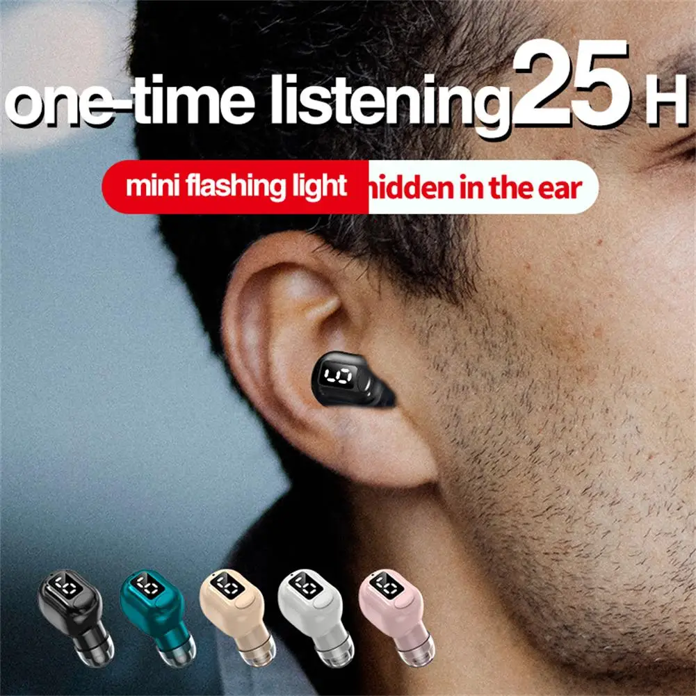 

Mini Single In-ear Wireless Bluetooth Headset Digital Display Long Battery Music Sport Earbuds Invisible Business Earphone