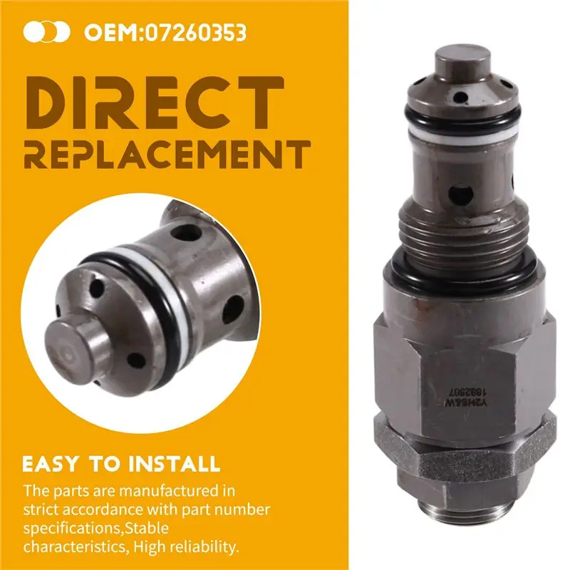 For Bobcat E45 SY55 SY60 SY65 SY75 07260353 Pressure Relief Valve Excavator Accessories
