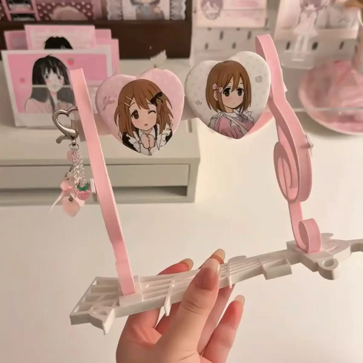 3D-gedruckter Musiknoten-Displayständer im koreanischen Stil, Ins-inspirierte Tischpostkarte, mädchenhaftes herzförmiges Dekorationsstück, niedliches Geschenk – Detail 1