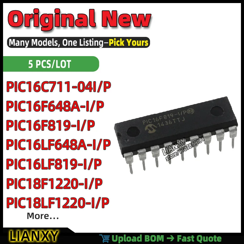 pic16f648a-i-p-pic16c711-04i-p-pic18f1220-i-p-pic16f819-i-p-pic18lf1220-i-p-pic16lf819-i-p-pic16lf648a-i-p-dip-18-xorゲート-新品