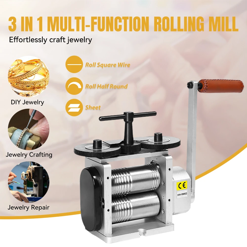 KATWAY Silver Rolling Mill Jewellery Engraving Machine 130MM Jewelry Craft Engraver Tool Ring Making Flat Metal Gold HH-RM02C