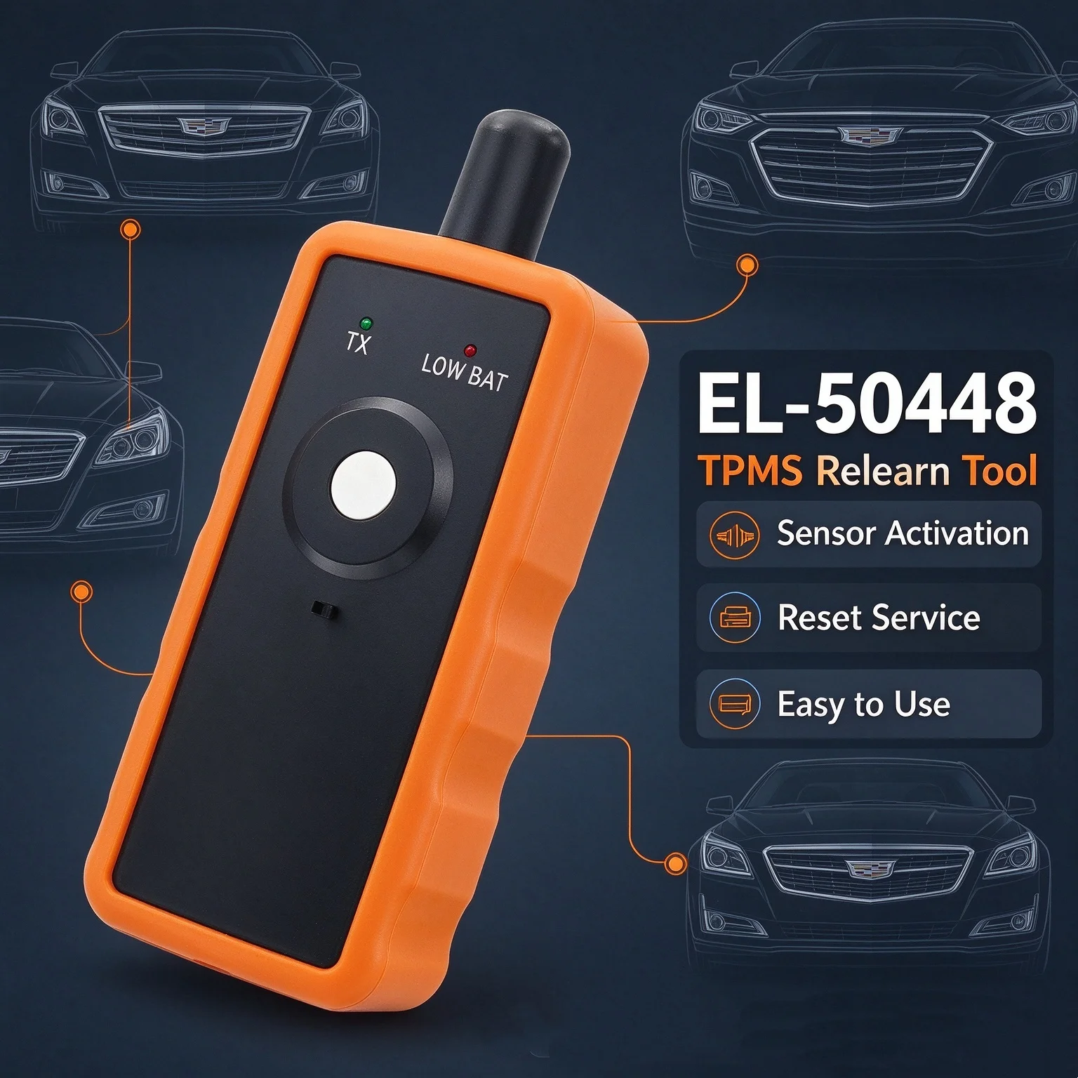 Car TPMS Activation Reset Tool EL50448 EL50449, Tire Pressure Sensor Relearn Tool for GM Ford Opel Cadillac