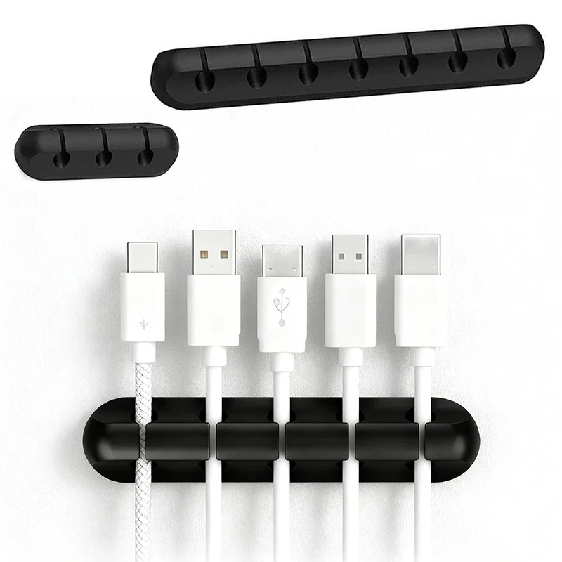 

Silicone USB Cable Organizer USB Charging Cable Winder Desktop Tidy Management Clips Cable Holder For Mouse Earphone Accessories
