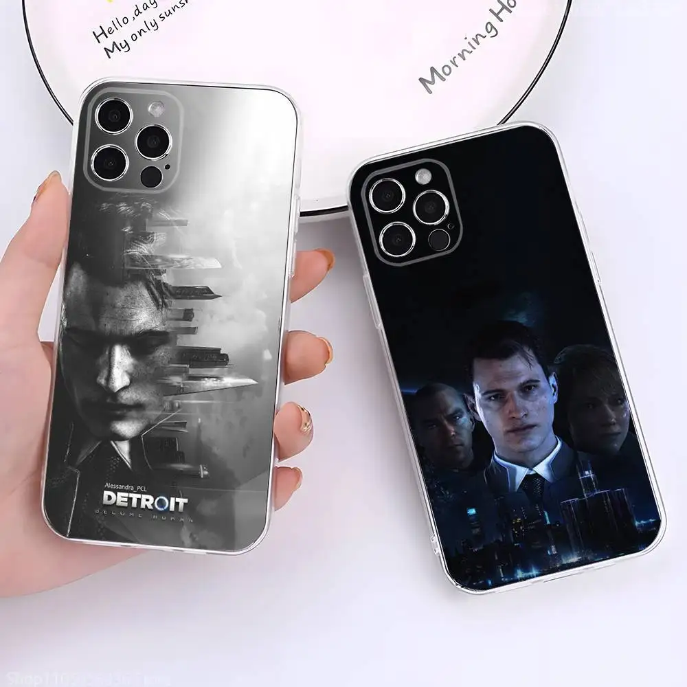 

D-Detroit Become H-Human Phone Case For iPhone 17,16,15,14,13,12,11 Pro,Max,Plus,X,XS,XR,SE4,E Mini Transparent Soft Cover
