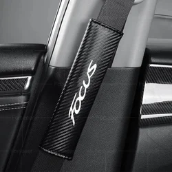 2PCS Carbon Fibre Car Accessories Seat Belt Cover Shoulder Pads For Ford Focus Fiesta C-Max Mondeo Kuga Ranger MK2 MK7 Escort