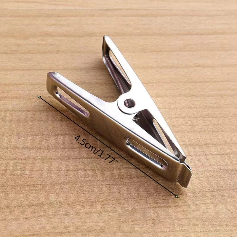 40Pcs Stainless Steel Clothes Clips Metal Laundry Pegs Strong Spring Towel Sock Clothespins Sealing Photos Hanger