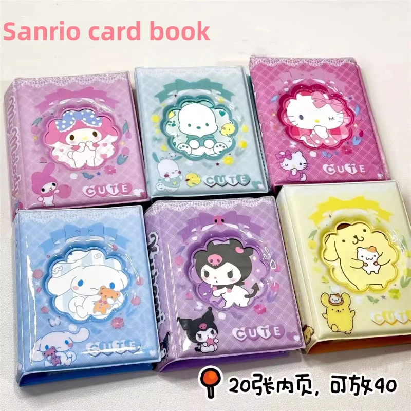 

sanrio kuromi 3-inch photo card book, one-square grid cartoon, cute hello kitty small card storage book, ID storage bag anime