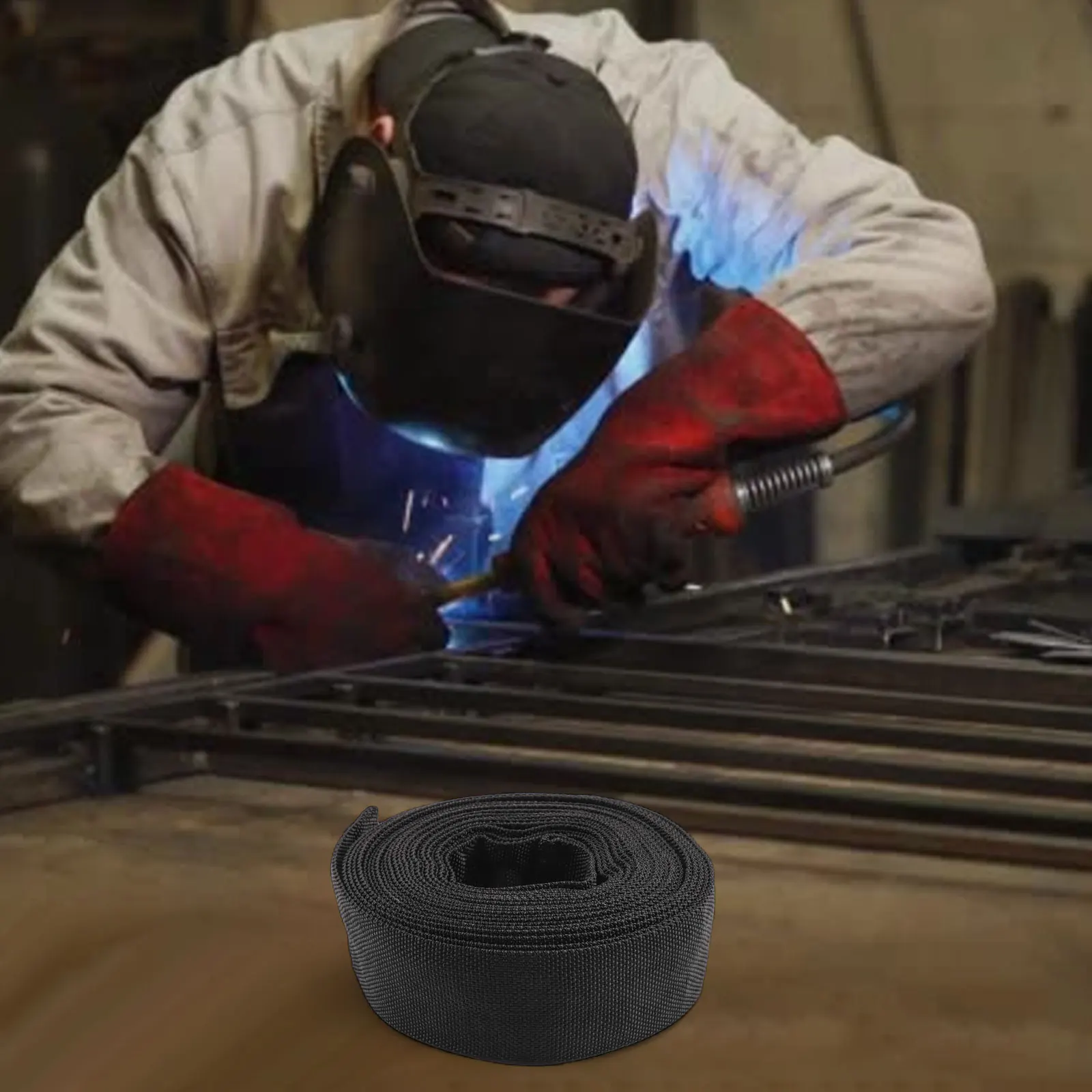 Flexible Hose Protector Protective Sleeve Argon's Welding Hose Hydraulic Hose Protection Installation Reminder 5 CM X 7.5M