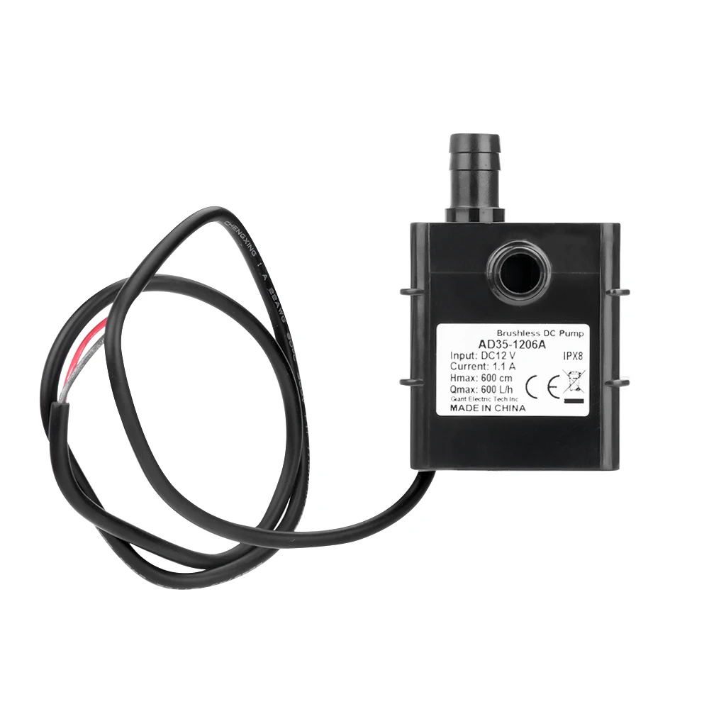 

5V-24V DC Brushless Small Submersible Pump Solar Water Heater Pressurization Quiet USB 600L/H Flow Rate Water Pump